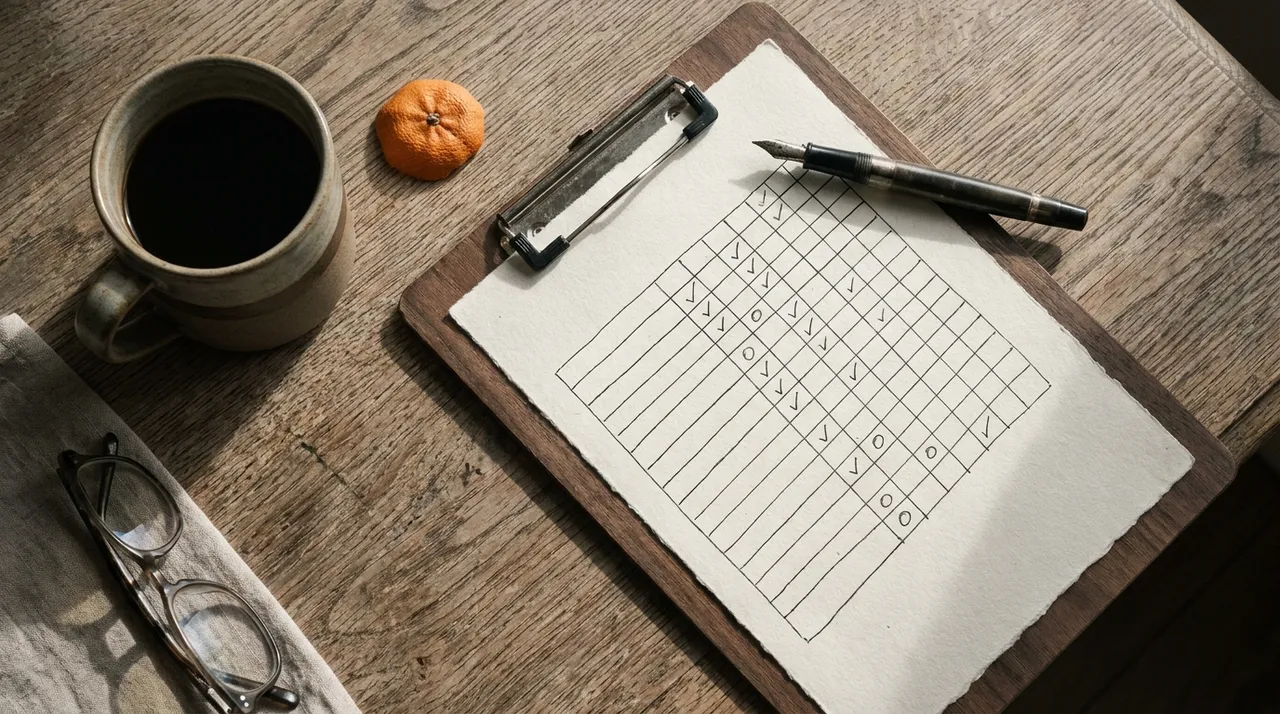 A weekly numbers sheet with goals and owners beside each row